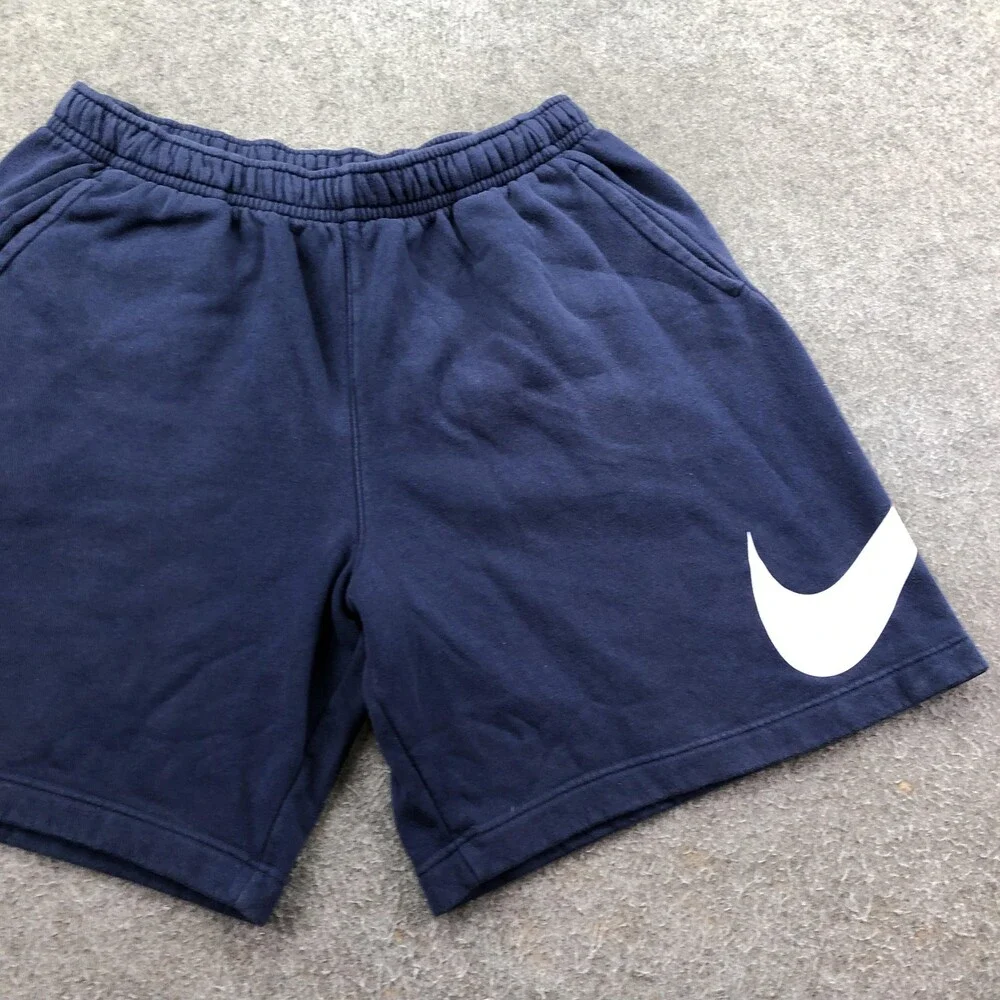 Nike Shorts Mens XL Blue Fleece Sweat 9 Inch Athletic Elastic Waist Pockets